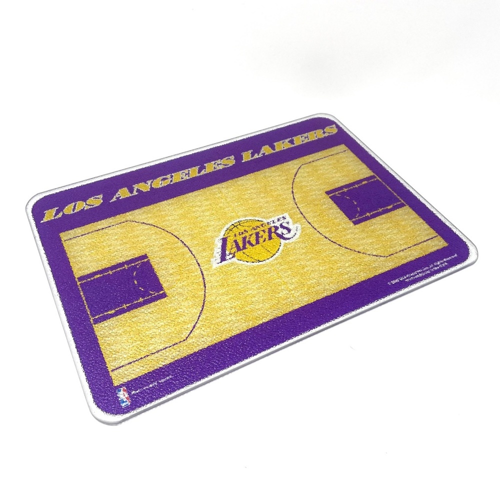NBA LA Lakers Glass Cutting Board Purple/Yellow Basketball Court Design 2009 Fun
